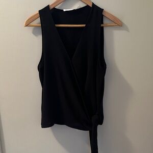 All in Favor Black Wrap Blouse